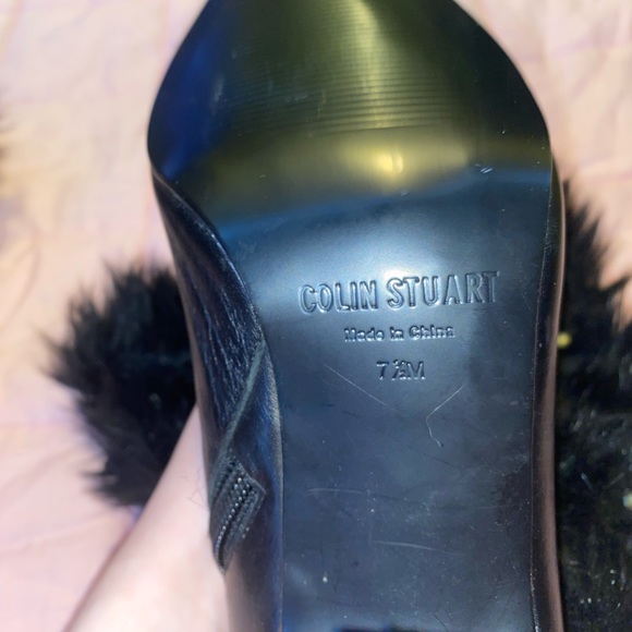 COLIN STUART Black Faux Fur Booties Size 7 1/2M - Picture 3 of 7
